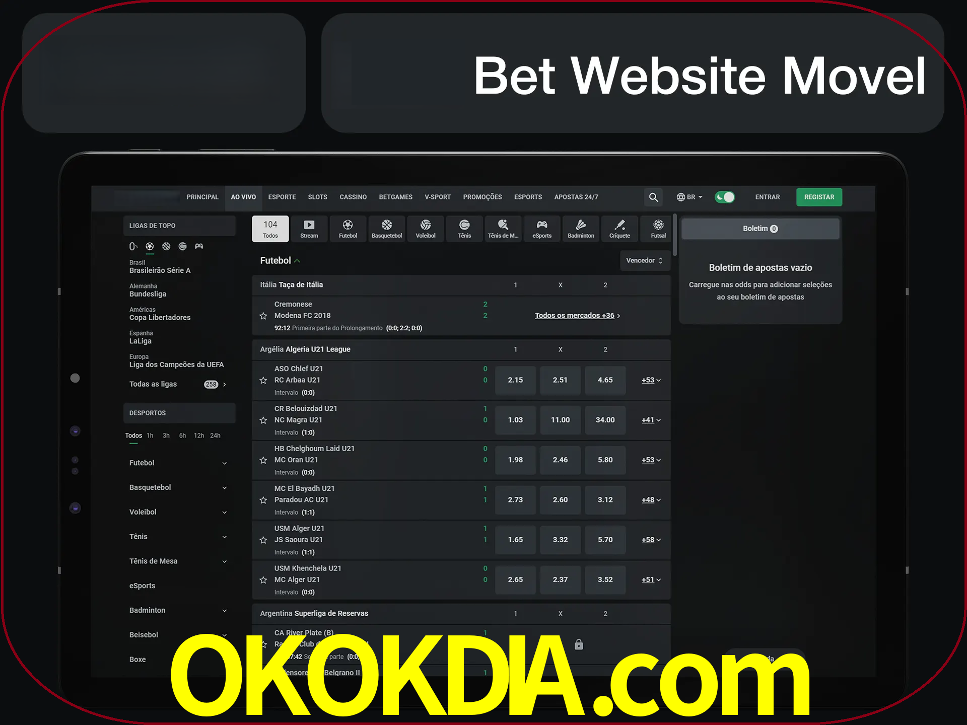 Use nosso website em qualquer dispositivo.