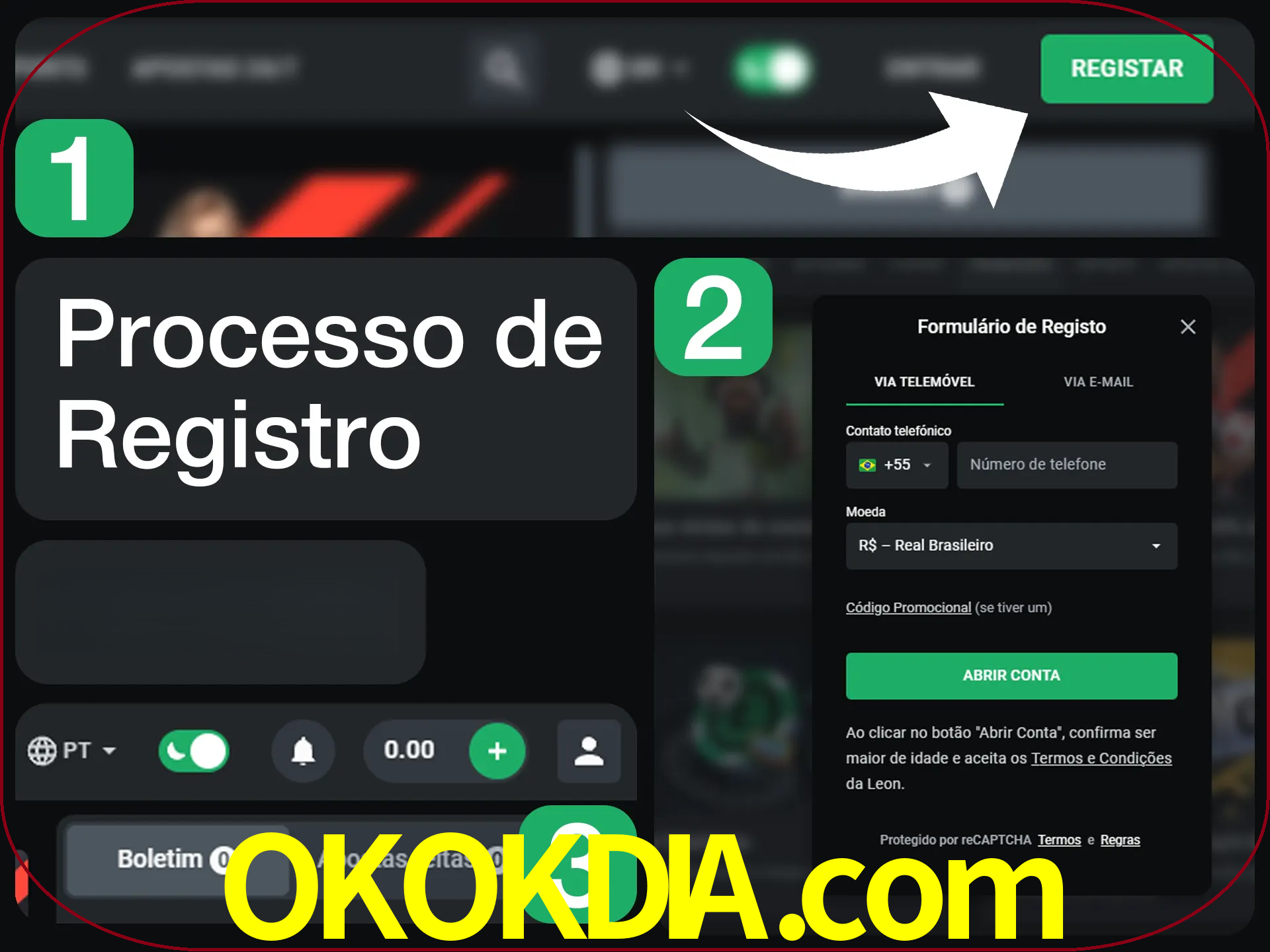 O processo de registro na LeonBet é simples.